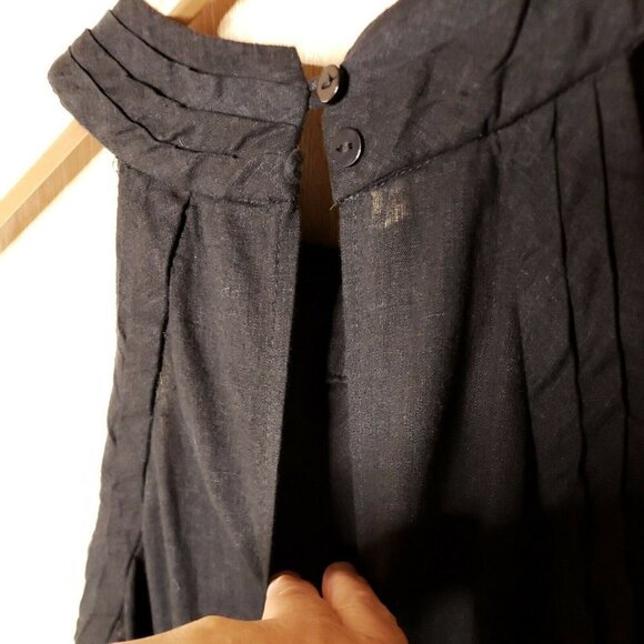 Cynthia Rowley Womens Black Linen Halter Top XL - Picture 4 of 6
